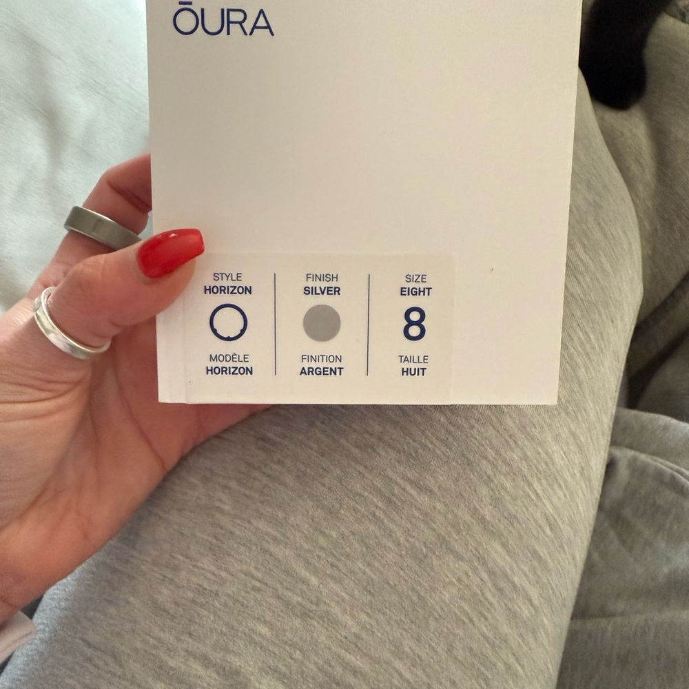 Oura Ring, Gen 3, Horizon Silver, Size 8 Purchased June 2024